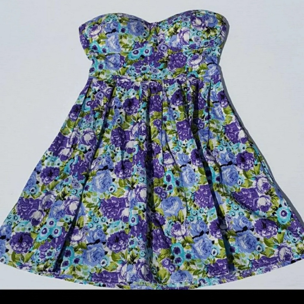 STRAPLESS SWEETHEART TOP FLORAL DRESS